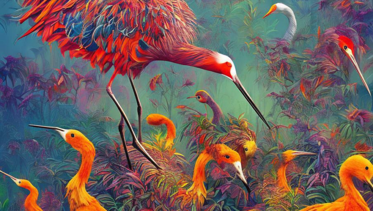 Zealous Behavior Of Cranes In Captivity